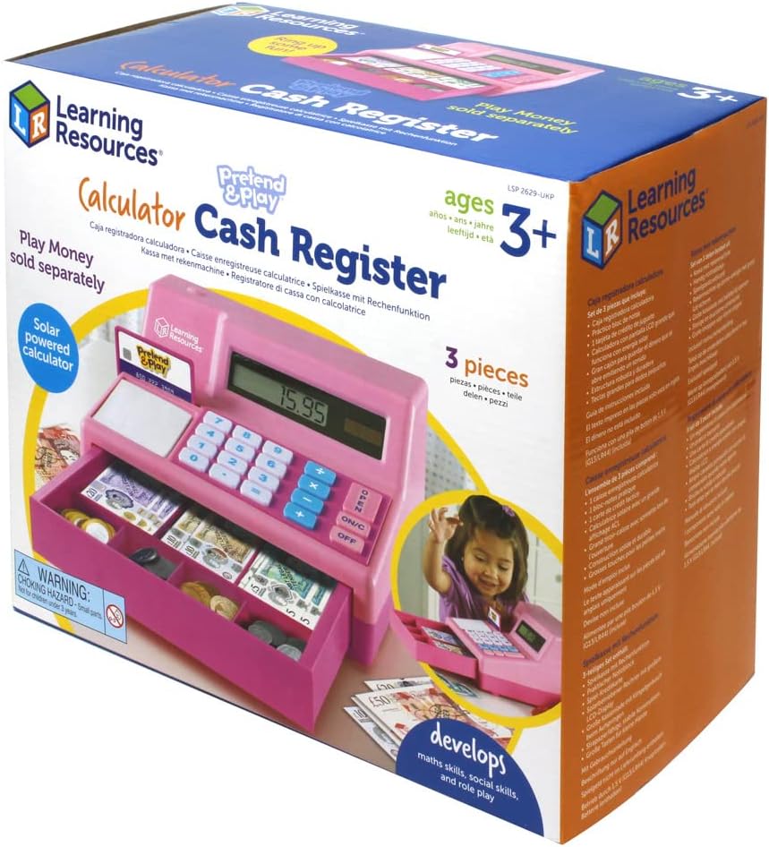 Learning Resources Pretend & Play Calculator Cash Register - Educational Playset for Kids, Ages 3-7 5