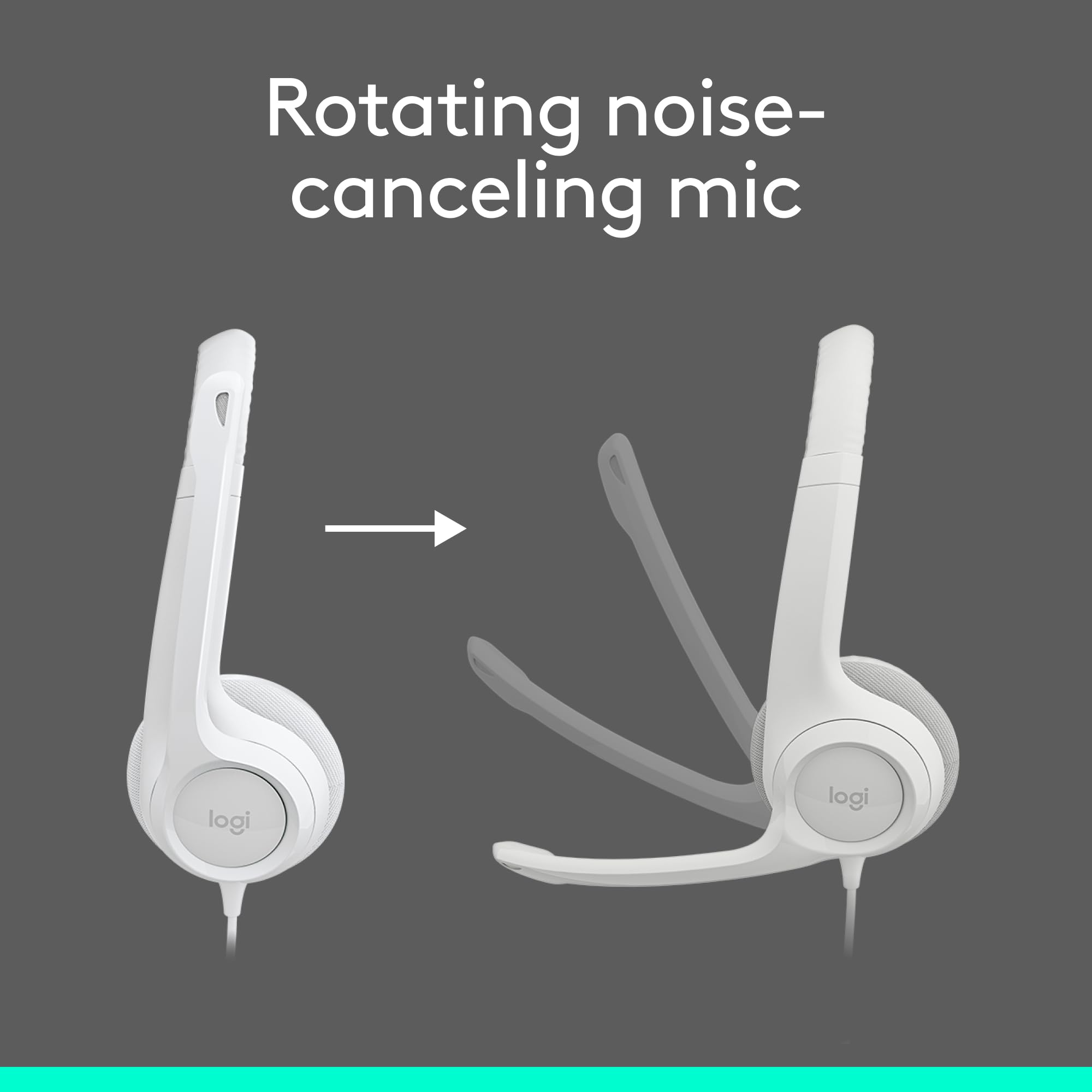 Logitech H390 Wired USB Headset with Noise-Cancelling Mic for PC, Chromebook, Laptop - Stereo Sound, In-line Controls, 1.9m Cable 12