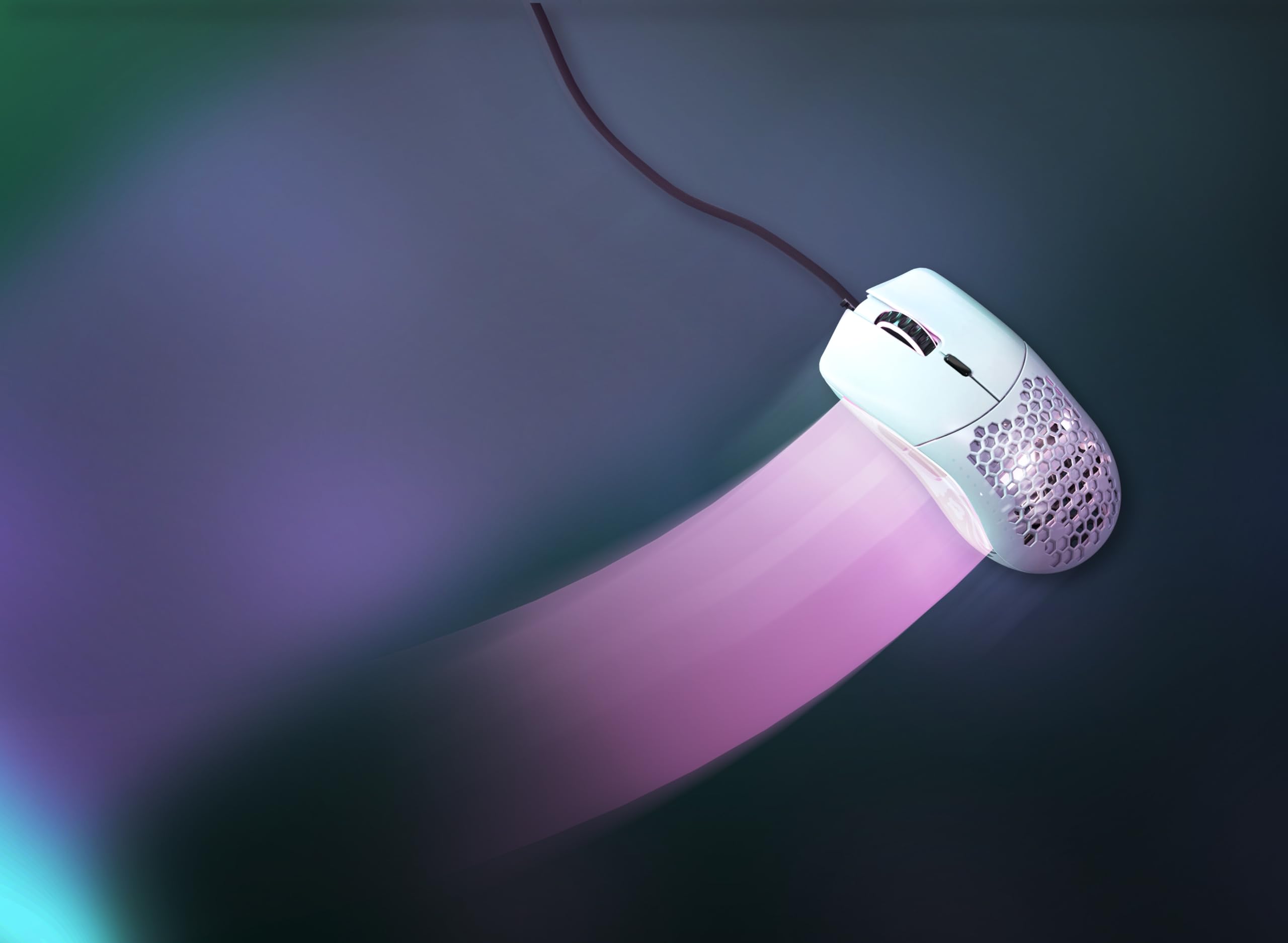 GLORIOUS Model O Wired Gaming Mouse - 67g Superlight Honeycomb Design, RGB, Pixart 3360 Sensor, Omron Switches, Ambidextrous - Matte White 8