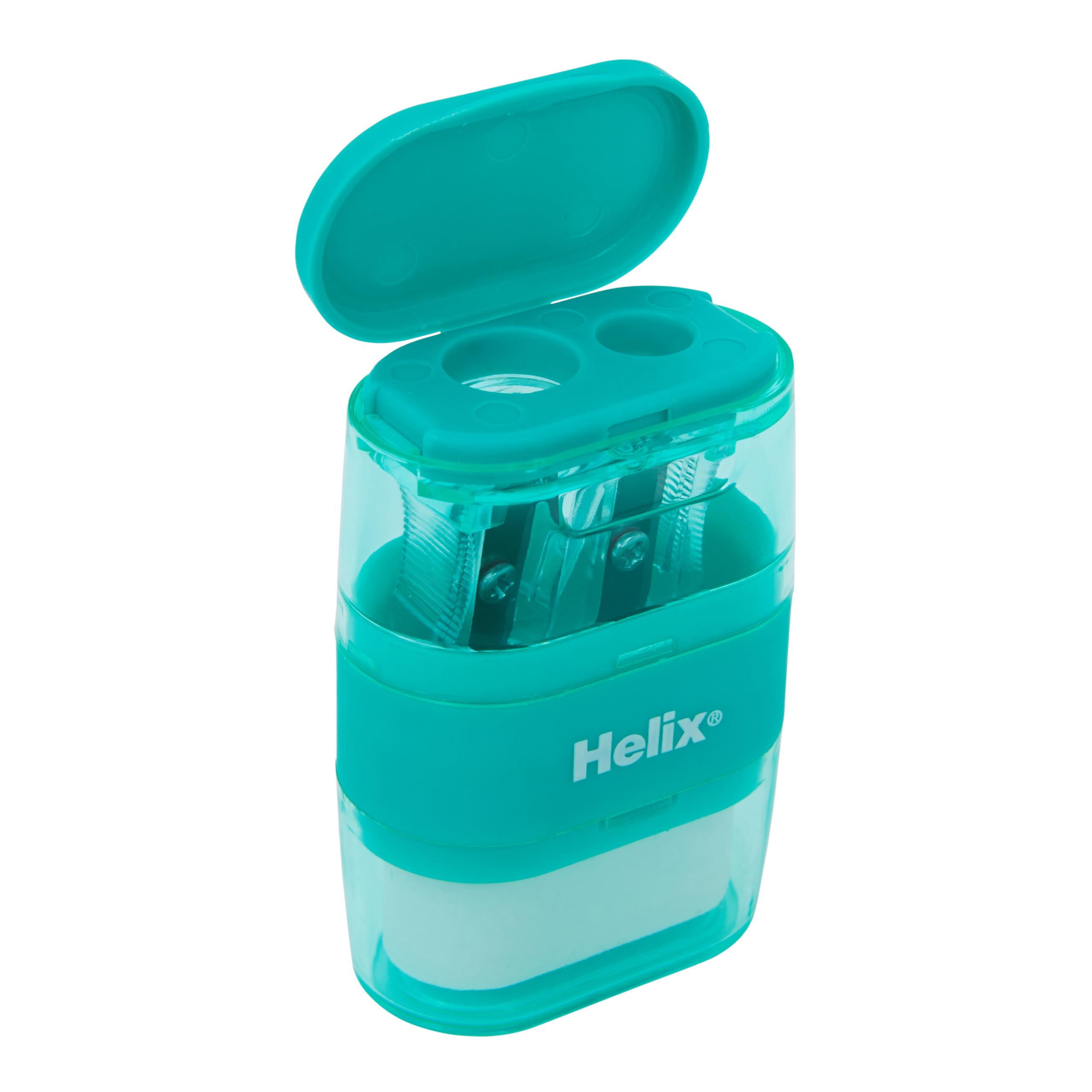 Helix Balance Duo Two Hole Pencil Sharpener and Eraser - Assorted Colours