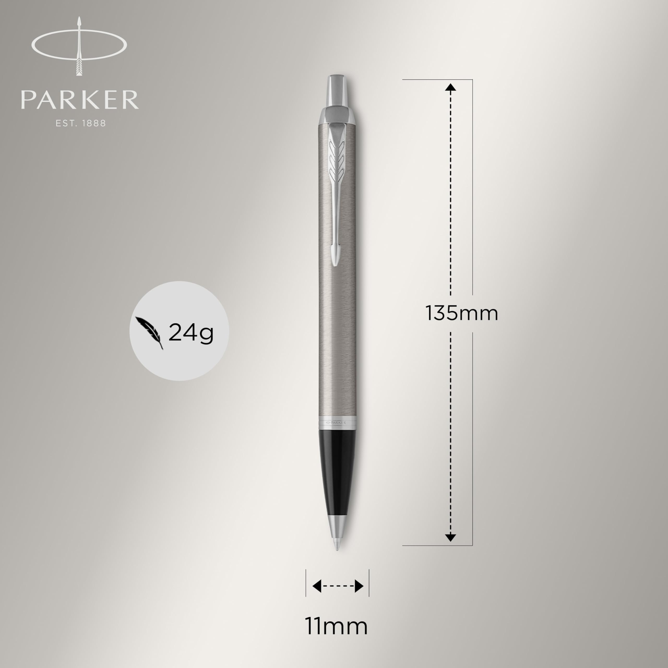 PARKER IM Duo Pen Gift Set - Fountain Pen, Ballpoint Pen & PU Pouch | Stainless Steel 4