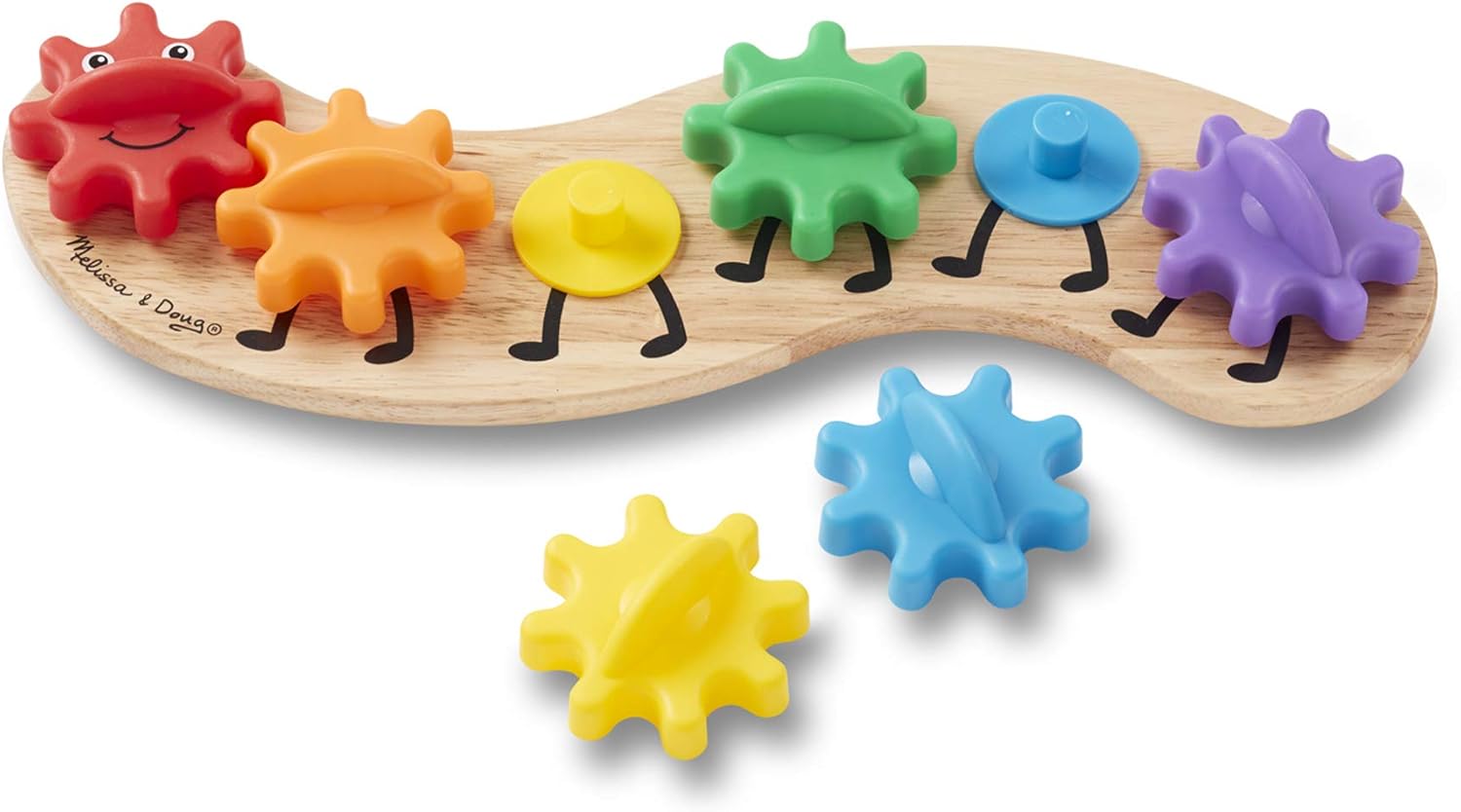 Melissa & Doug Caterpillar Gear Toy - Educational Wooden Puzzle for Toddlers 18M+ 3