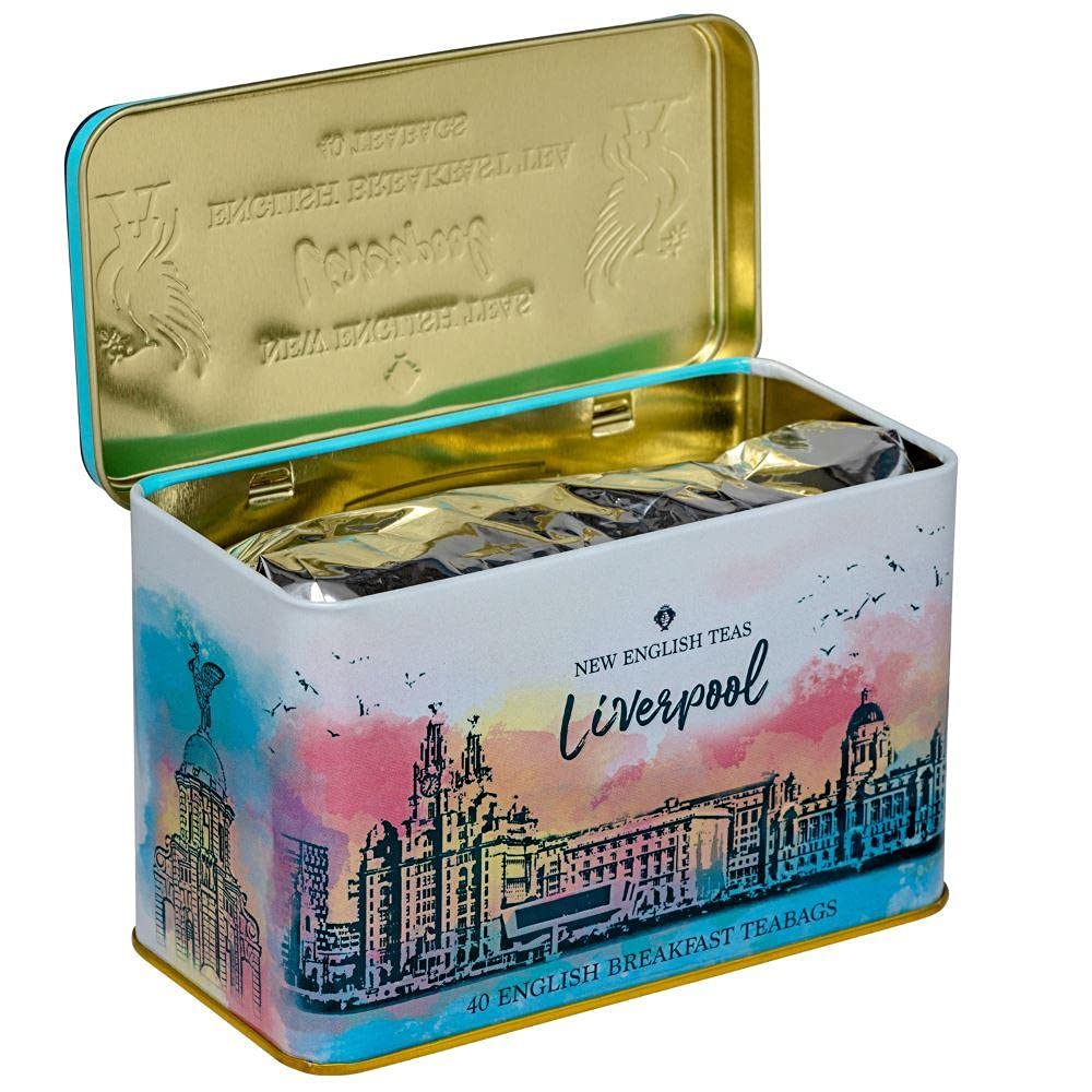 New English Teas Liverpool Gifts Tea Caddy with 40 English Breakfast Teabags 5