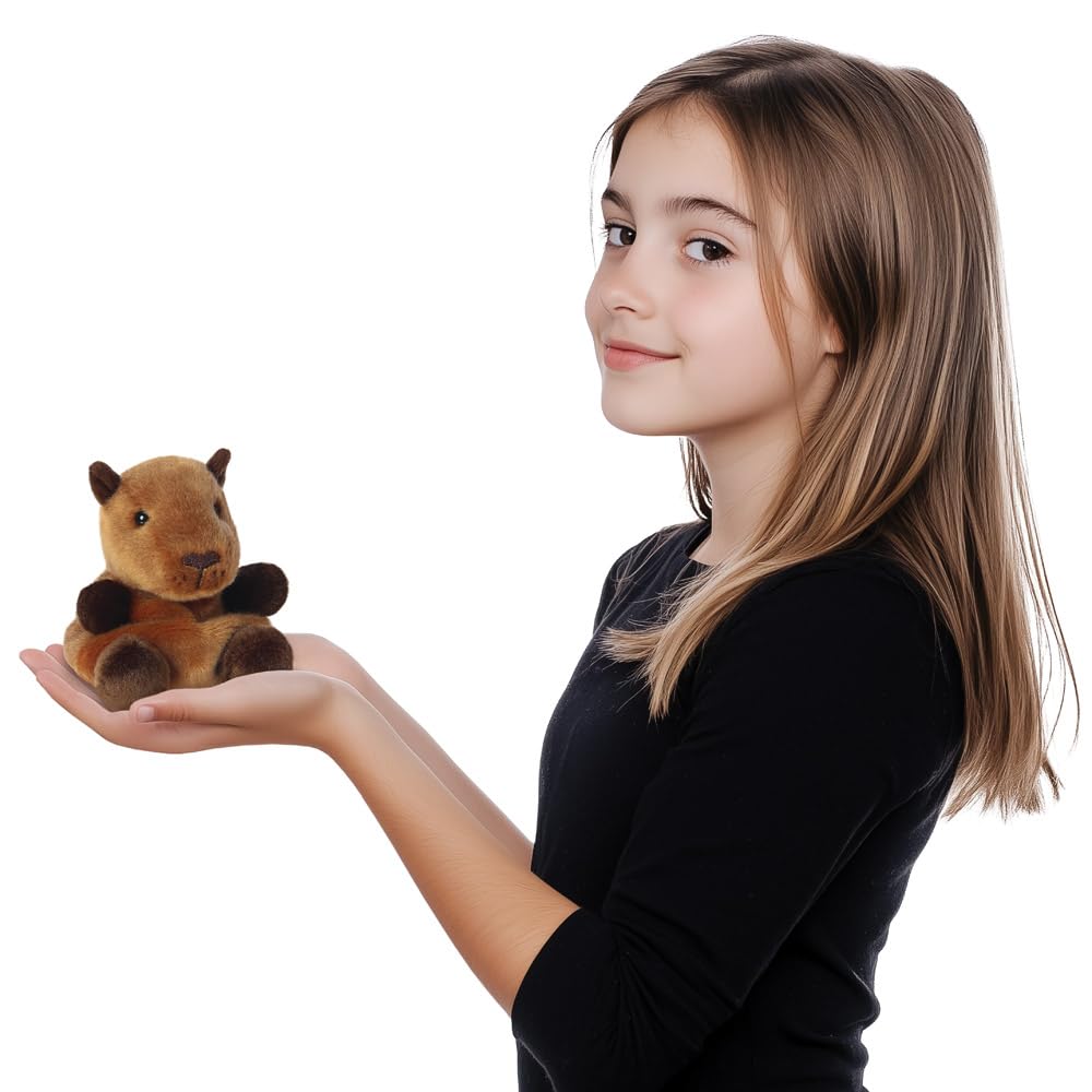 Aurora Palm Pals Sid Capybara 5In Soft Toy - Brown Plush, Eco-Friendly Bean Filled Plush for Babies & Kids 4