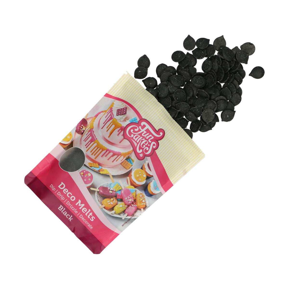 FunCakes Deco Melts Black - Baking Decoration Melts, AZO Free, 250g 2