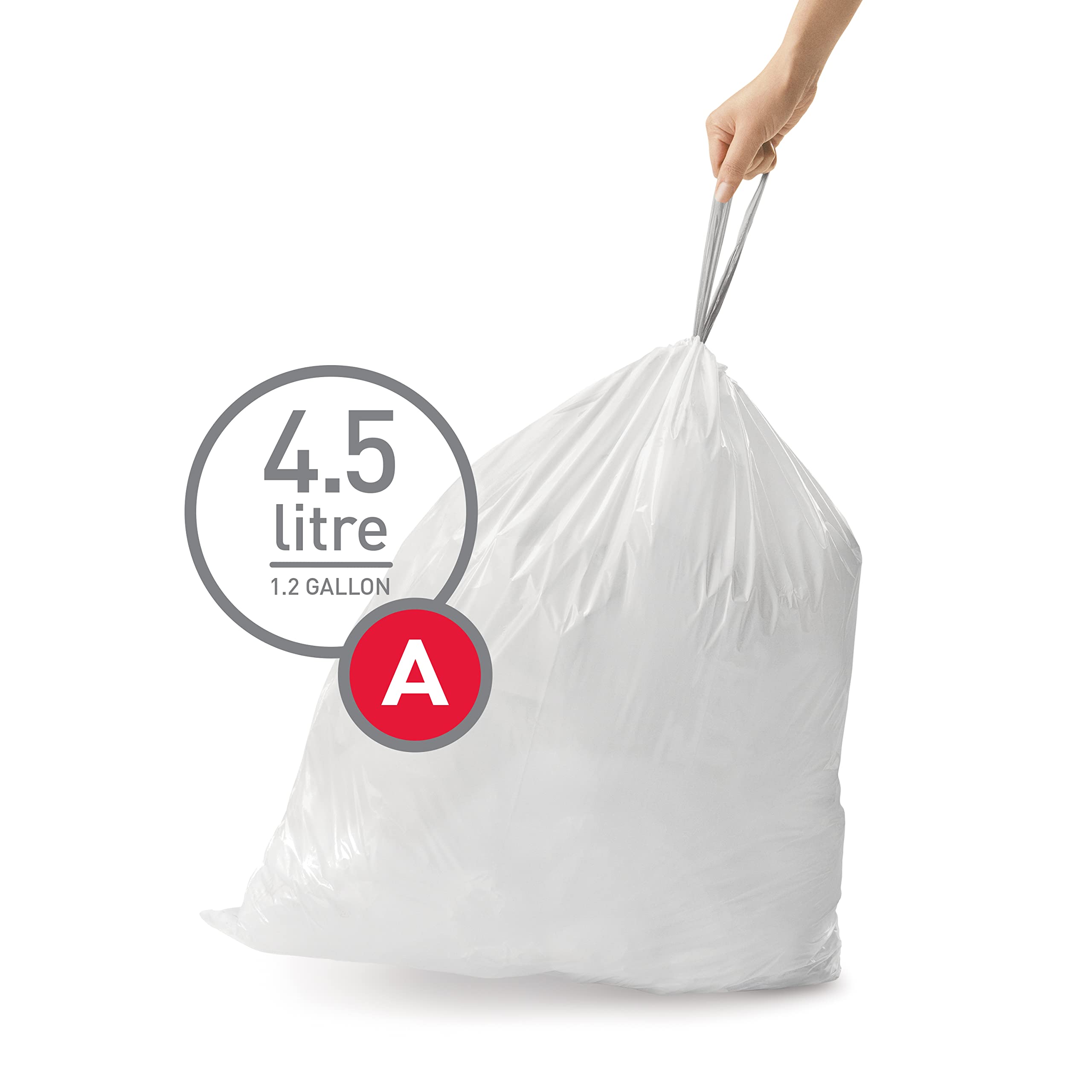 simplehuman CW0250 Code A Custom Fit Bin Liner Bulk Pack, White (3 Packs of 30, 90 Total Liners) 3