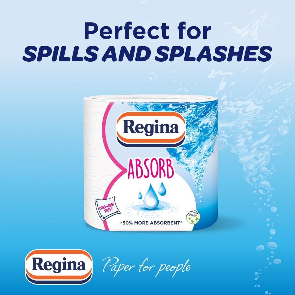 Regina Absorb Kitchen Towels – 8 Rolls, 75 Sheets per Roll, 2-Ply Super Absorbent Paper Towels 7