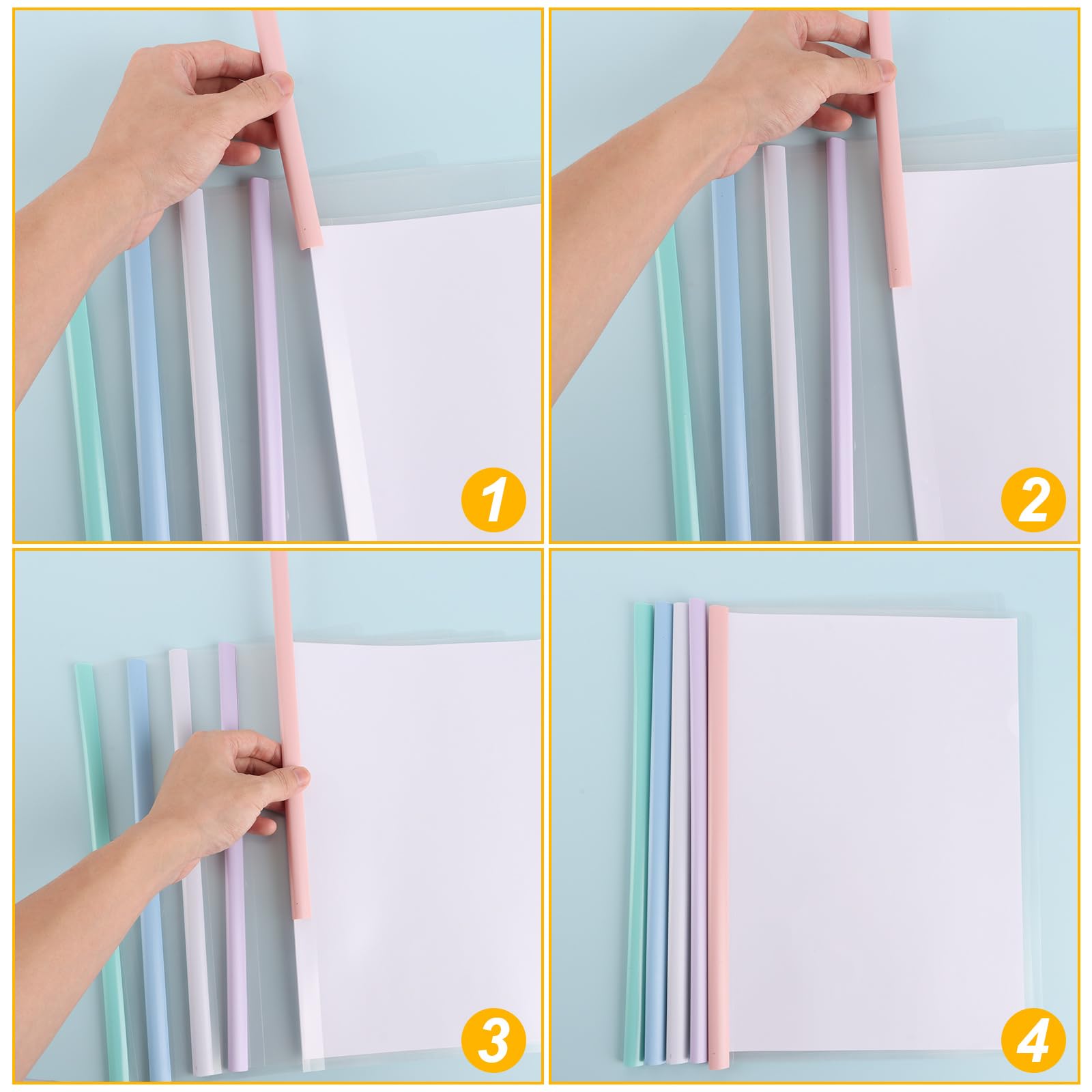 ASelected Report Covers - 20 Pcs A4 Sliding Bar Binding Covers | Holds 60 Sheets | PP Material 5