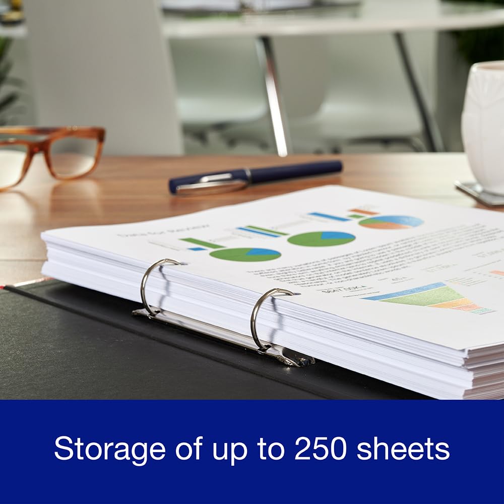Oxford Premium A4 Ring Binder, Blue Single Folder, 25mm Capacity, Laminated 6