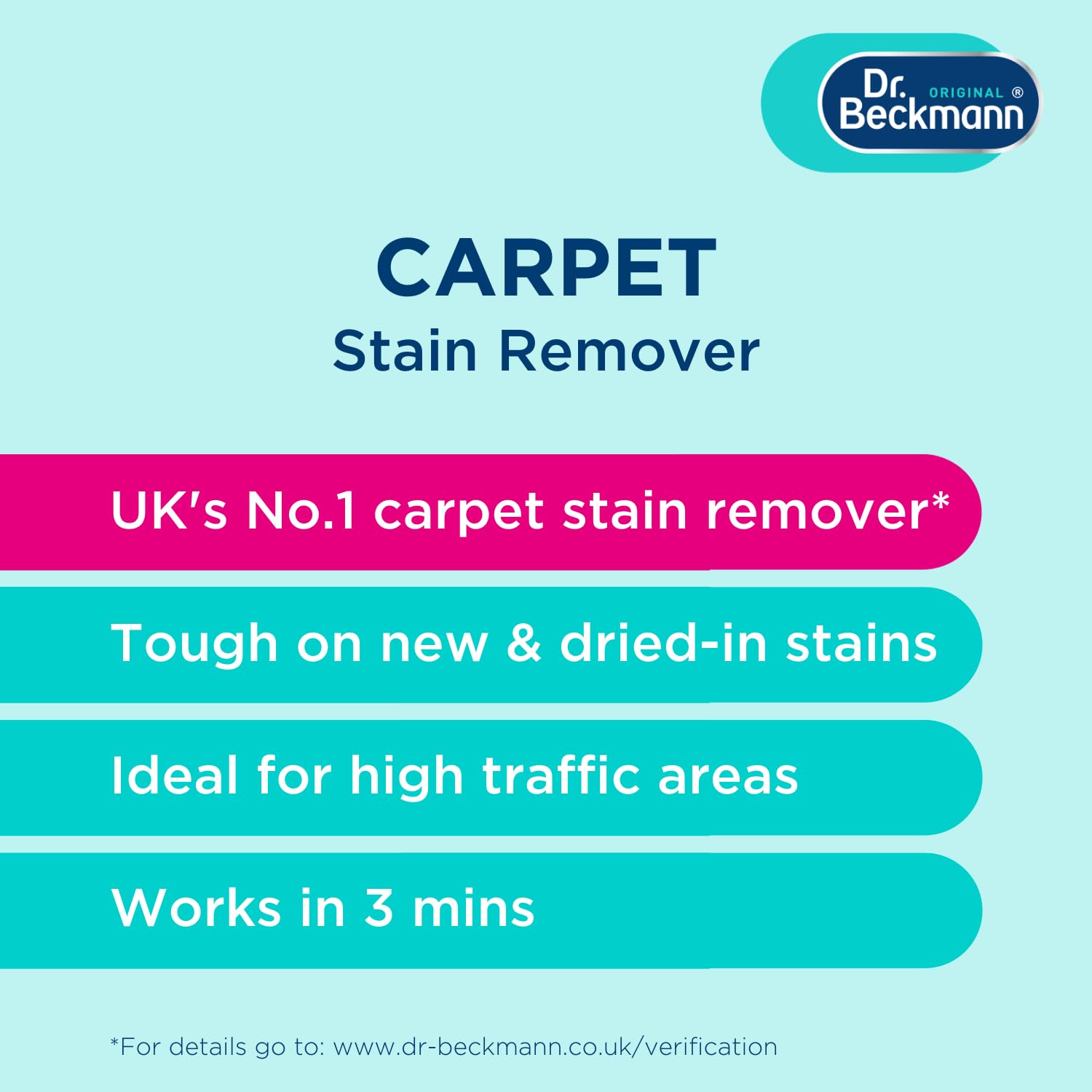 Dr. Beckmann Carpet Stain Remover - Oxy-Powered Formula, Residue Free | 650ml | Pack of 2 4