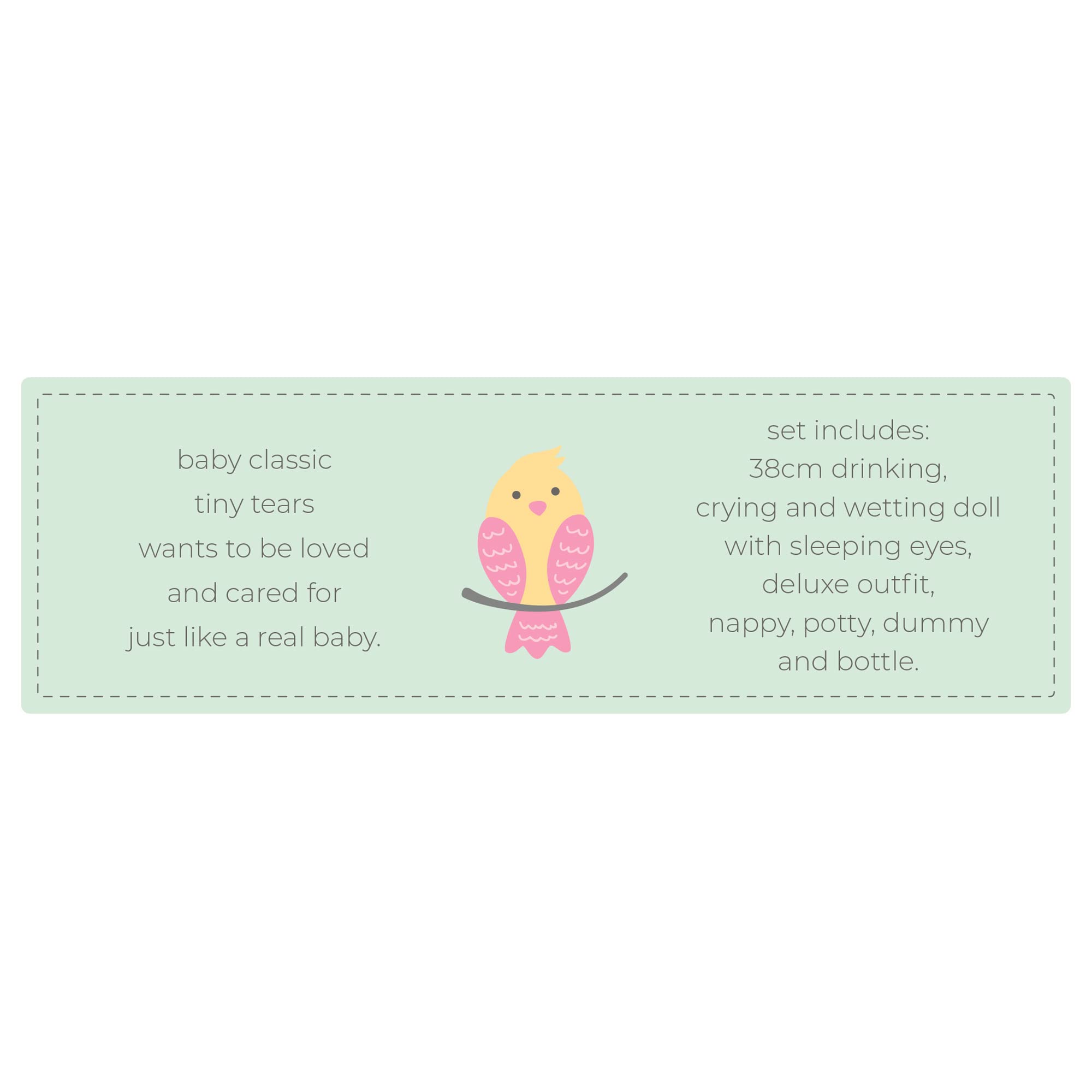 Tiny Tears Baby Classic - 38cm Crying and Wetting Doll with Sleeping Eyes | John Adams 2