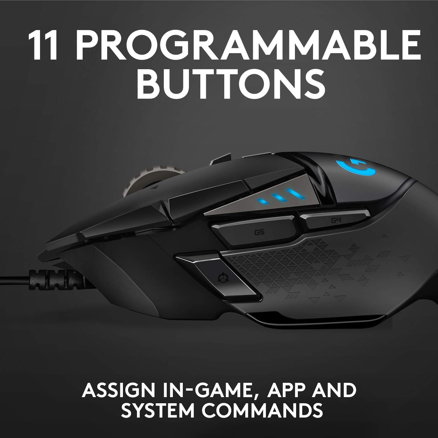 Logitech G502 HERO High Performance Wired Gaming Mouse - 25,600 DPI, 11 Programmable Buttons, Adjustable Weights, RGB LIGHTSYNC 7