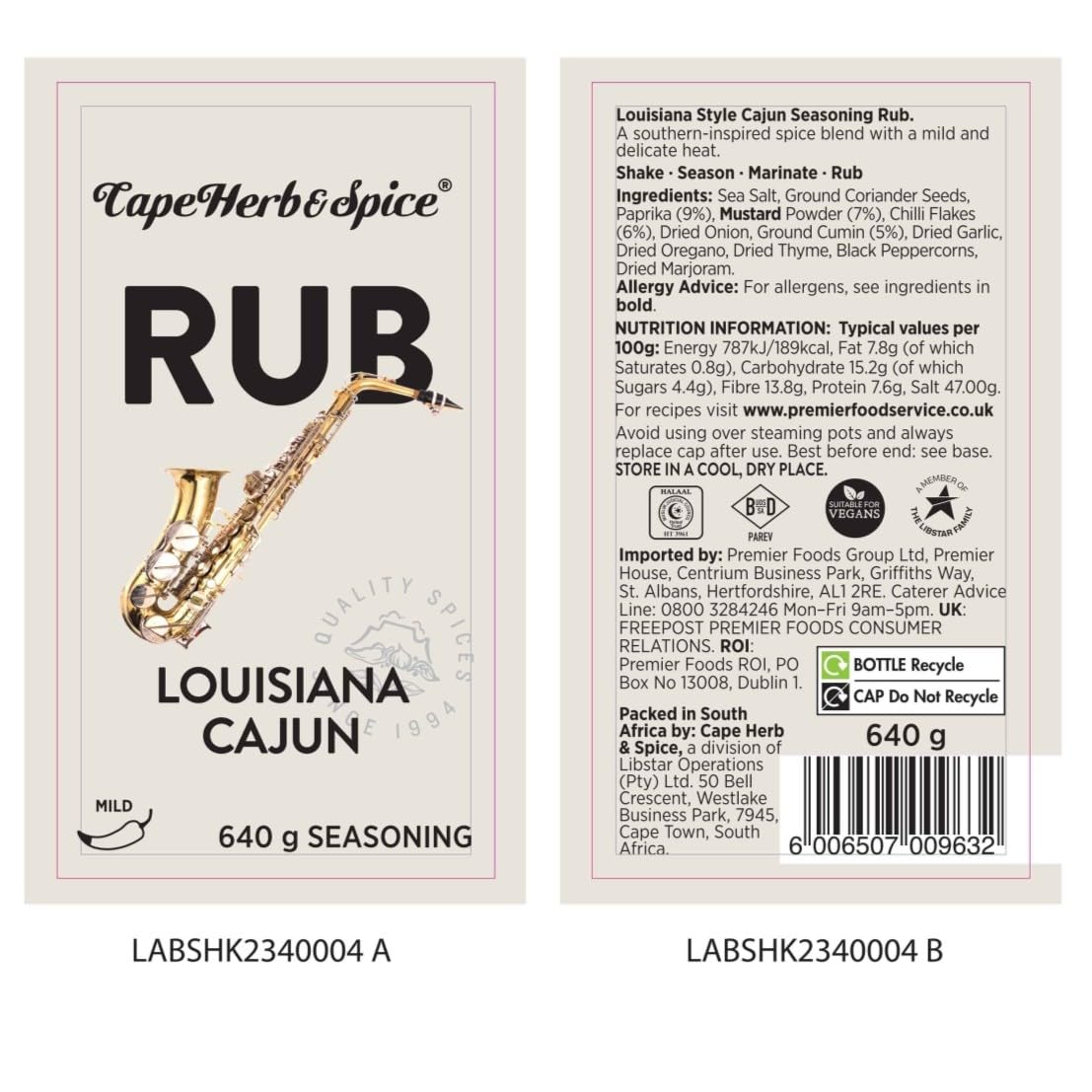 Cape Herb & Spice - Louisiana Cajun Seasoning 640 g 7
