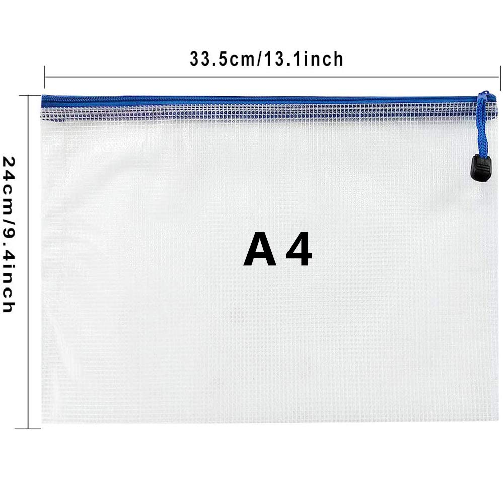 NORTHERN BROTHERS 24PCS A4 Plastic Zip Wallets - Waterproof PVC File Pockets | 8 Colors 5