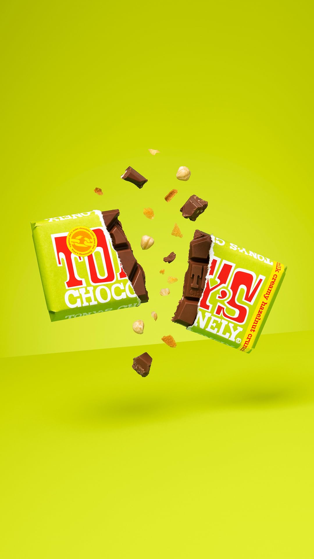 Tony's Chocolonely Milk Chocolate with Hazelnut Crunch Bar - 180g, Belgian Fairtrade, Vegetarian 4