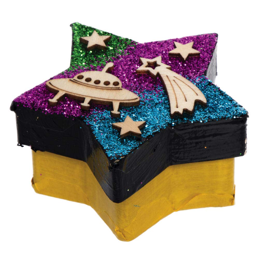 Baker Ross Outer Space Wooden Shape Decorations - Pack of 45, Solar System Shapes (1.5-3cm) 2