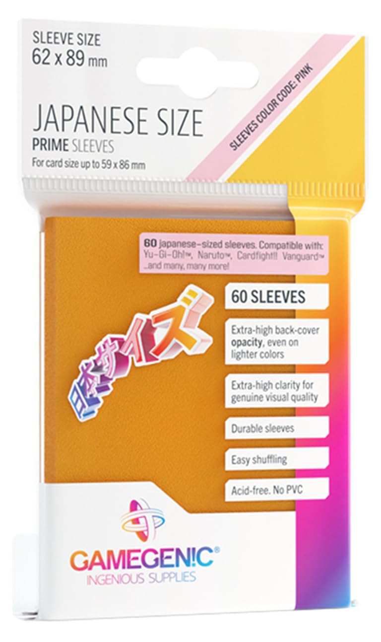 Gamegenic Prime Japanese Sized Sleeves - Orange | 60 Count | 100 Micron Thickness 1