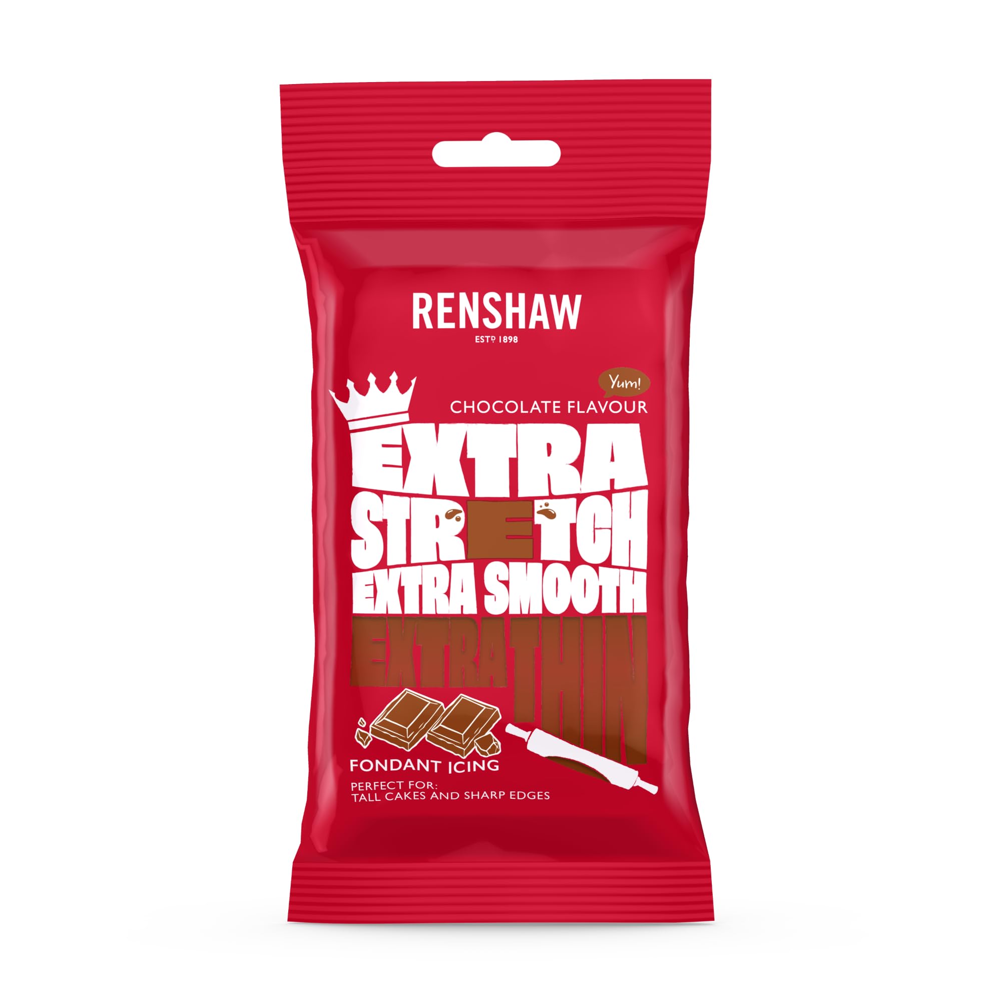 Renshaw - Brown Extra Stretch Smooth & Thin Chocolate Flavoured Fondant Icing 1