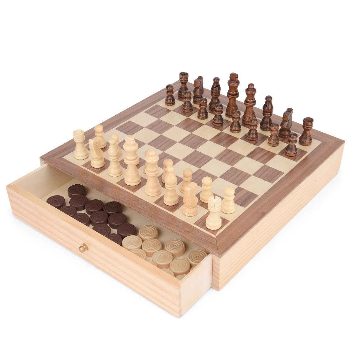 Toyrific Chess and Draughts 2-in-1 Strategy Board Game for 2 Players, Ages 3+
