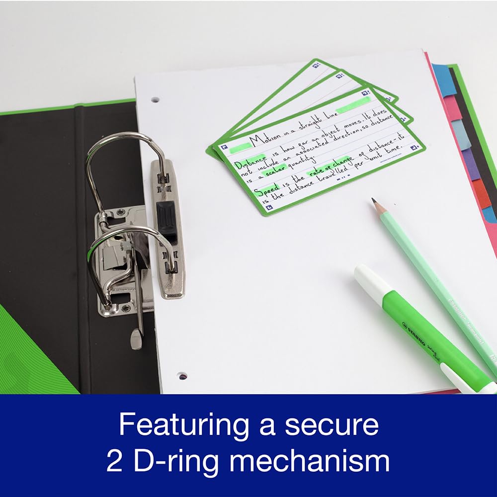 Oxford Premium A4 Lever Arch File, Bright Green Single Folder, Heavy Duty 3