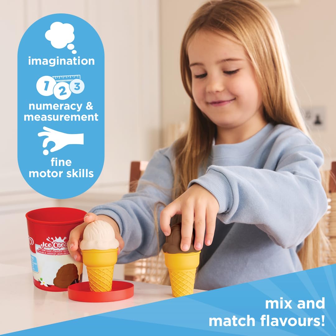 Casdon Walls Ice Cream Tub Toy - Vanilla & Chocolate | Pretend Play Set | Ages 2+ 2