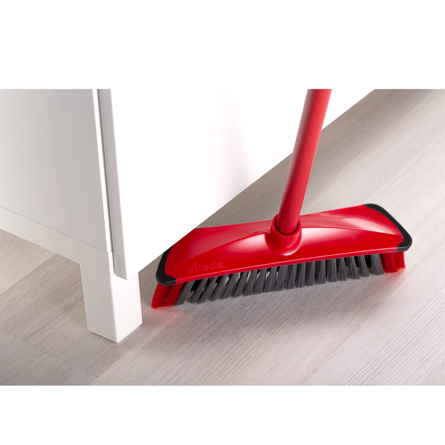 Vileda 3Action Indoor Broom with 3 Different Bristles, Red - Grey, 28 x 14 cm 3