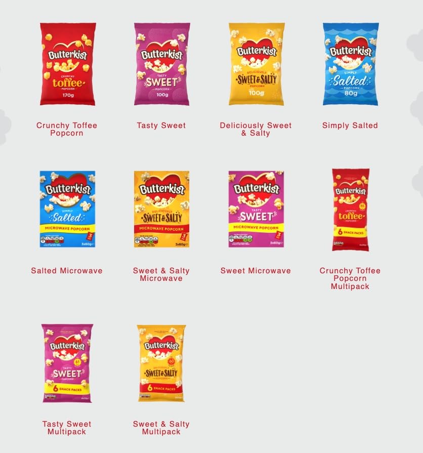 Butterkist Crunchy Toffee Popcorn 6x20g Snack Packs, Case of 12 - Gluten Free 2