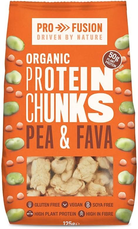 Profusion Organic Pea and Fava Protein Chunks 125g - Vegan, Gluten-Free, High Protein 1