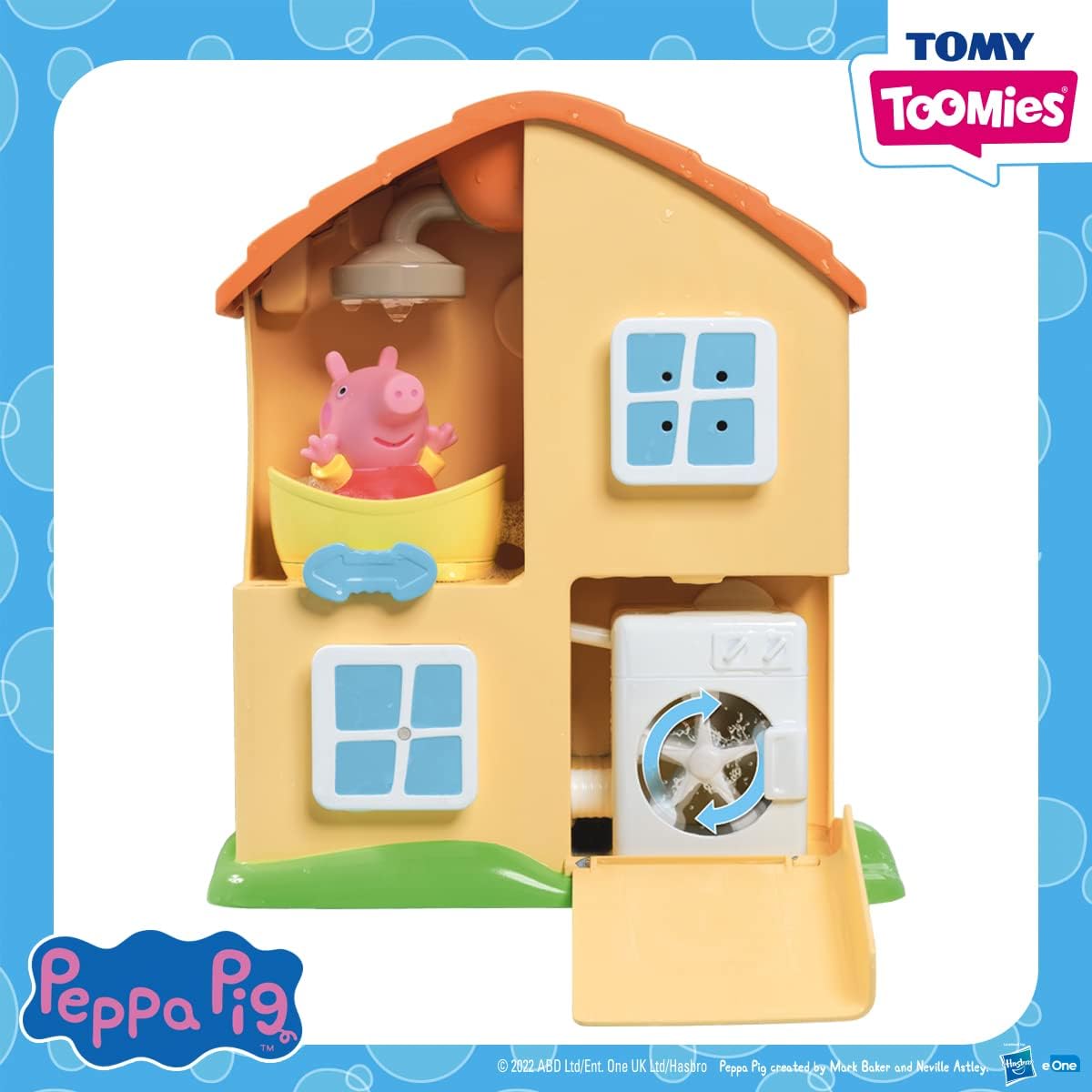 Peppa's House Bath Playset - Waterfall & Spinning Washing Machine Fun for Toddlers 2