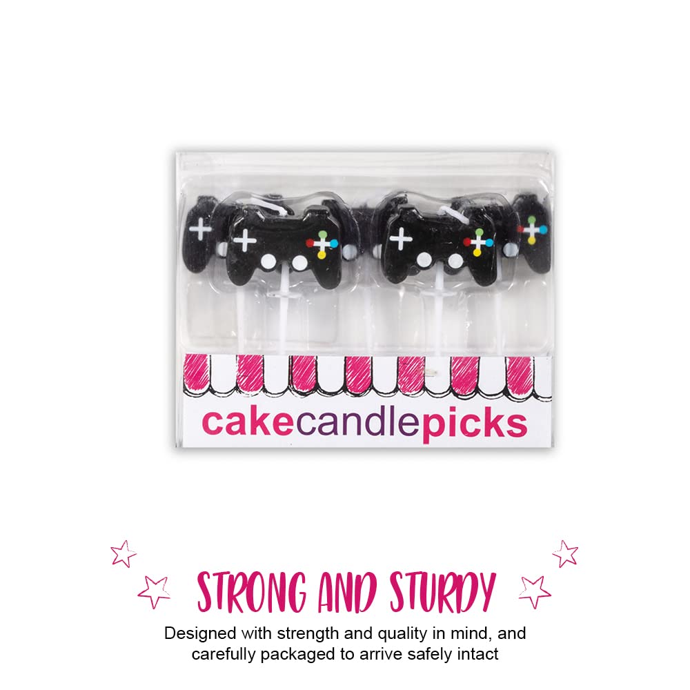Anniversary House Gaming Controller Cake Topper Candles - Pack of 5, Black 2