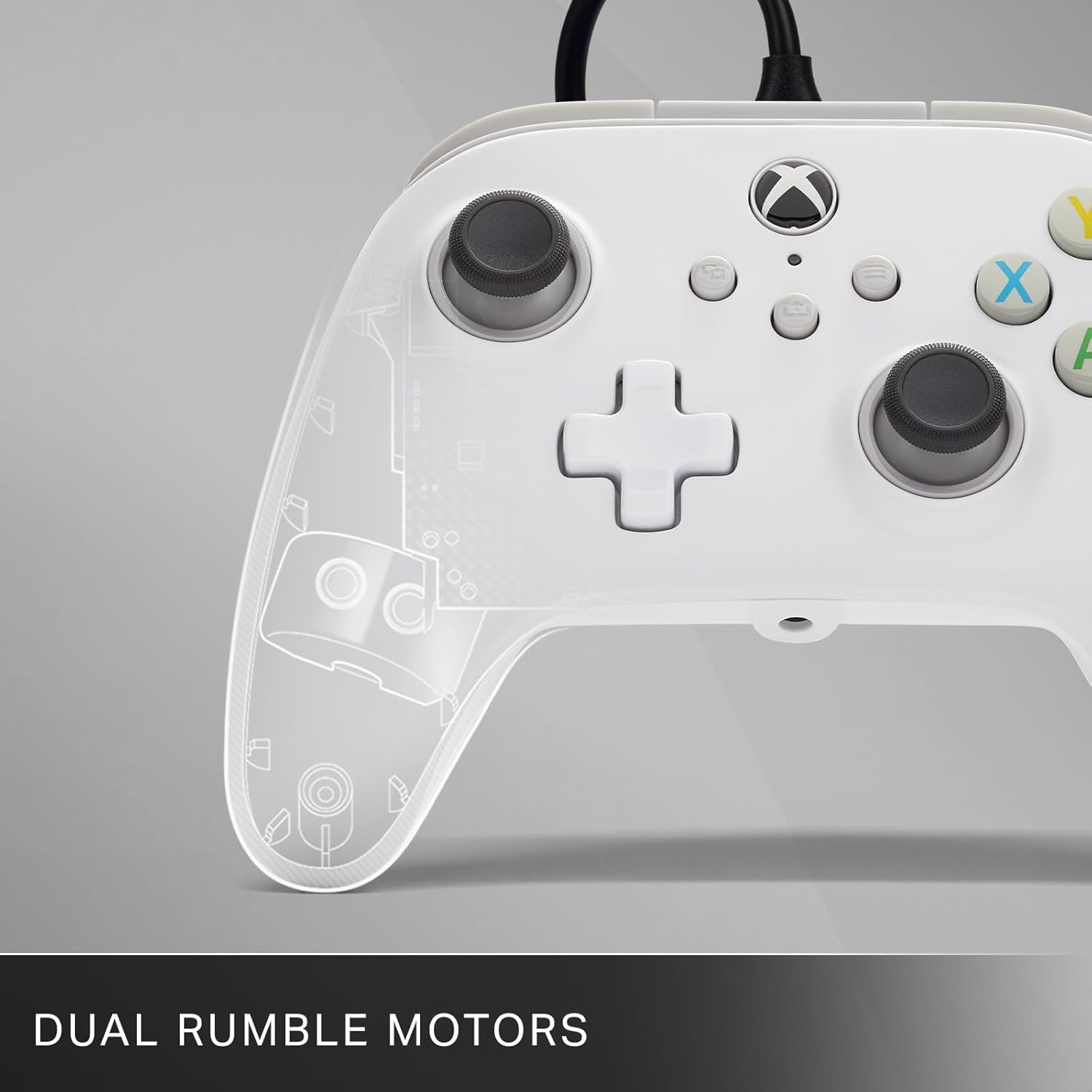 PowerA Wired Controller for Xbox Series X|S, Xbox One, PC - Officially Licensed, Dual Rumble, 10ft Cable, 3.5mm Headset Jack - White 4