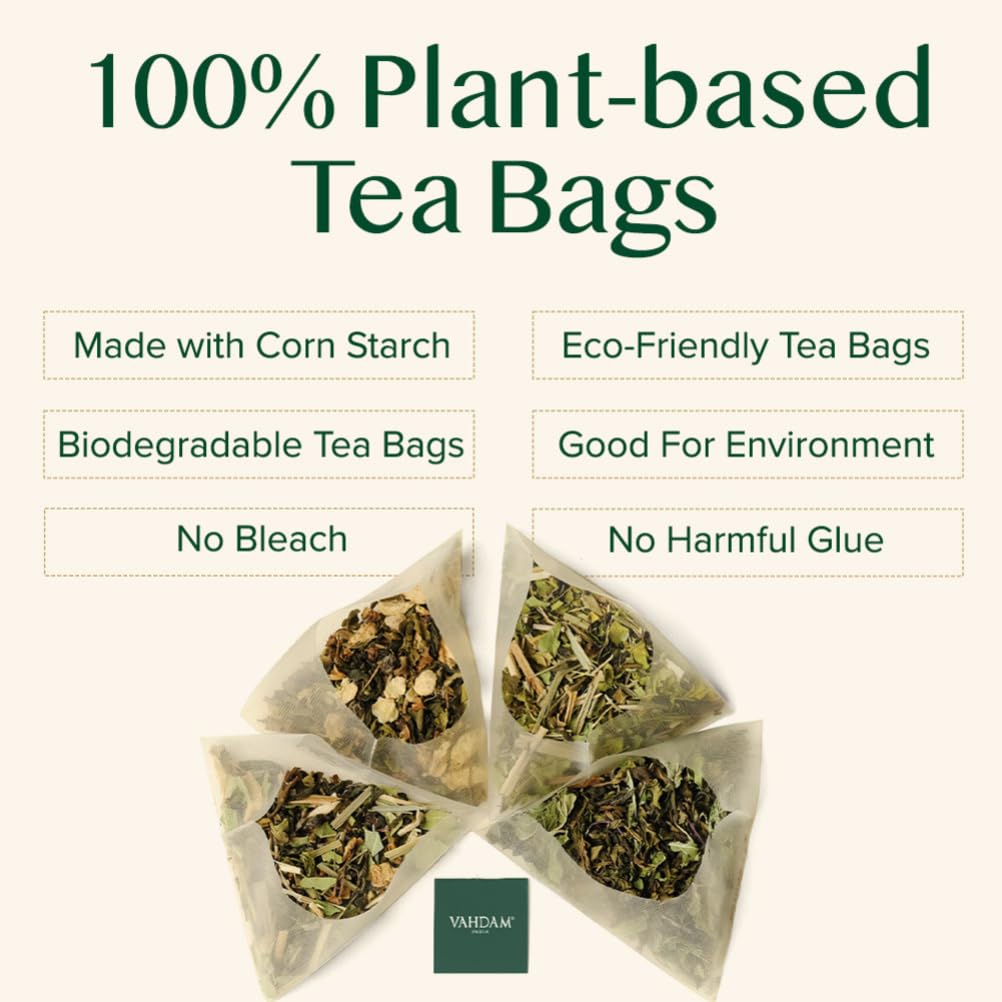 VAHDAM - Turmeric Ashwagandha Herbal Tea Bags (15 Count) 100% Pure Herbal Blend 6