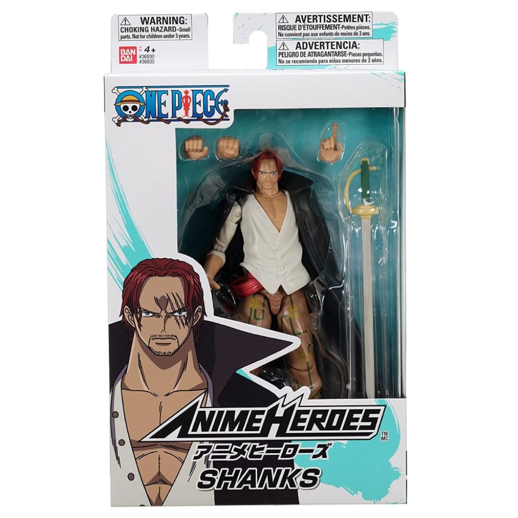Bandai Anime Heroes One Piece - Shanks Action Figure with Swappable Arms & Faces 7