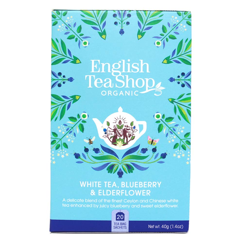 English Tea Shop Organic White Tea with Blueberries & Elderflowers - Super Tea 40g