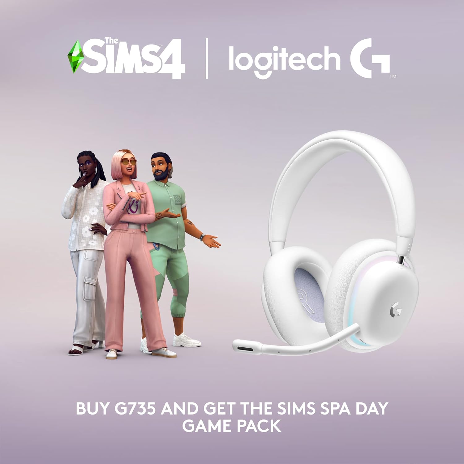 Logitech G G735 Wireless Gaming Headset with LIGHTSYNC RGB, LIGHTSPEED Wireless, Bluetooth, Detachable Mic 2