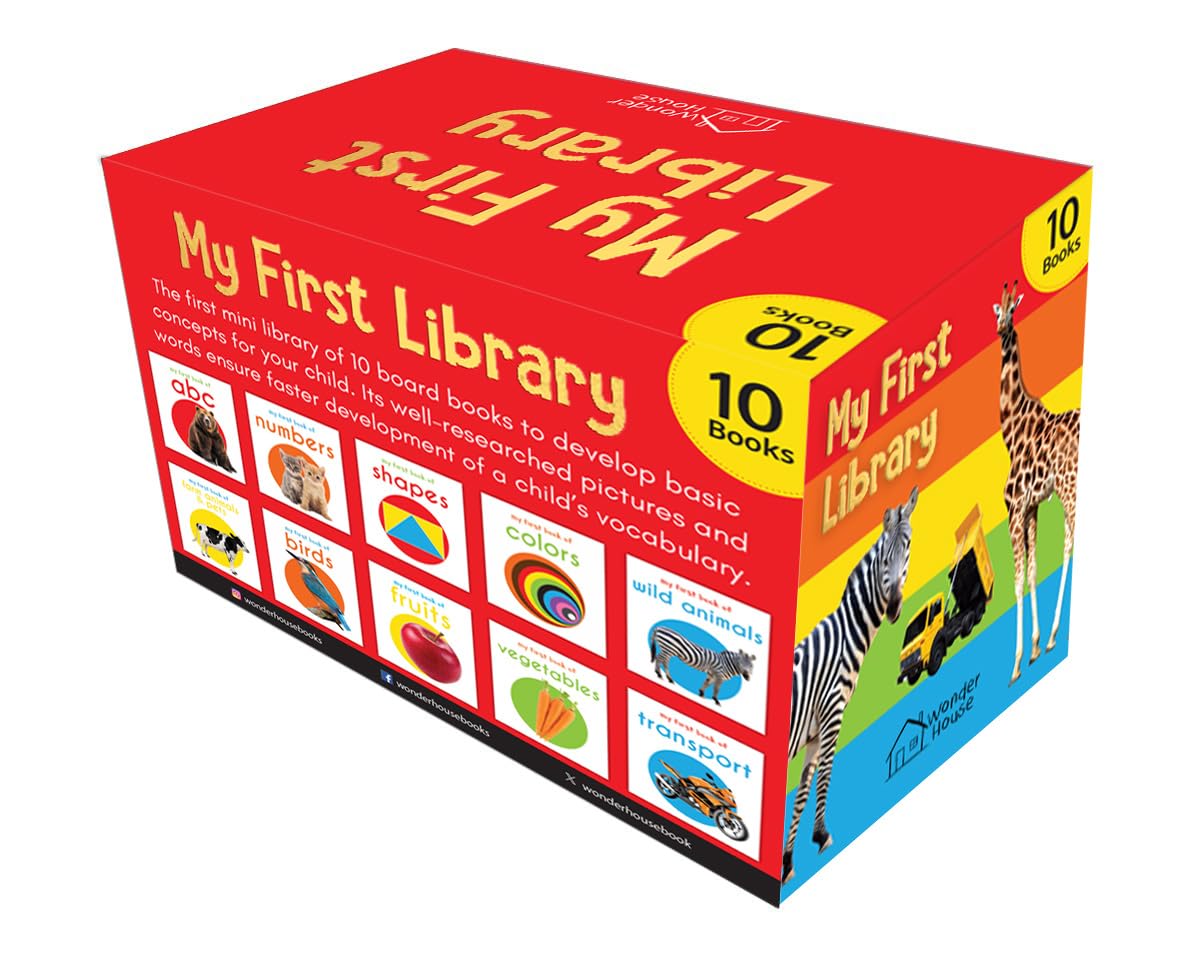 Wonder House My First Library Boxset of 10 Board Books for Kids | Picture Book Format