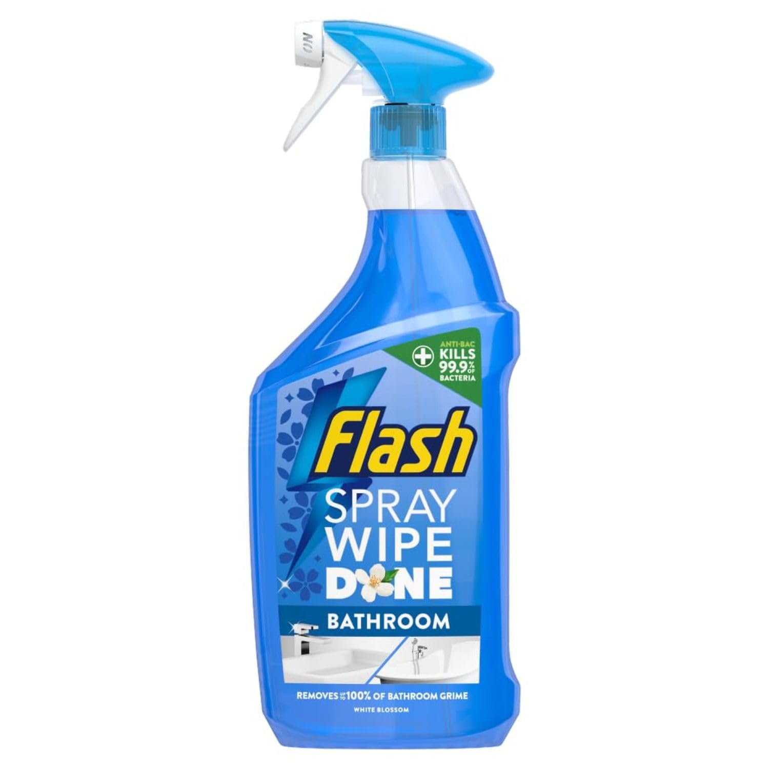 Flash Bathroom Cleaner Spray - Antibacterial, Removes Soap Scum & Water Marks | 800 ml