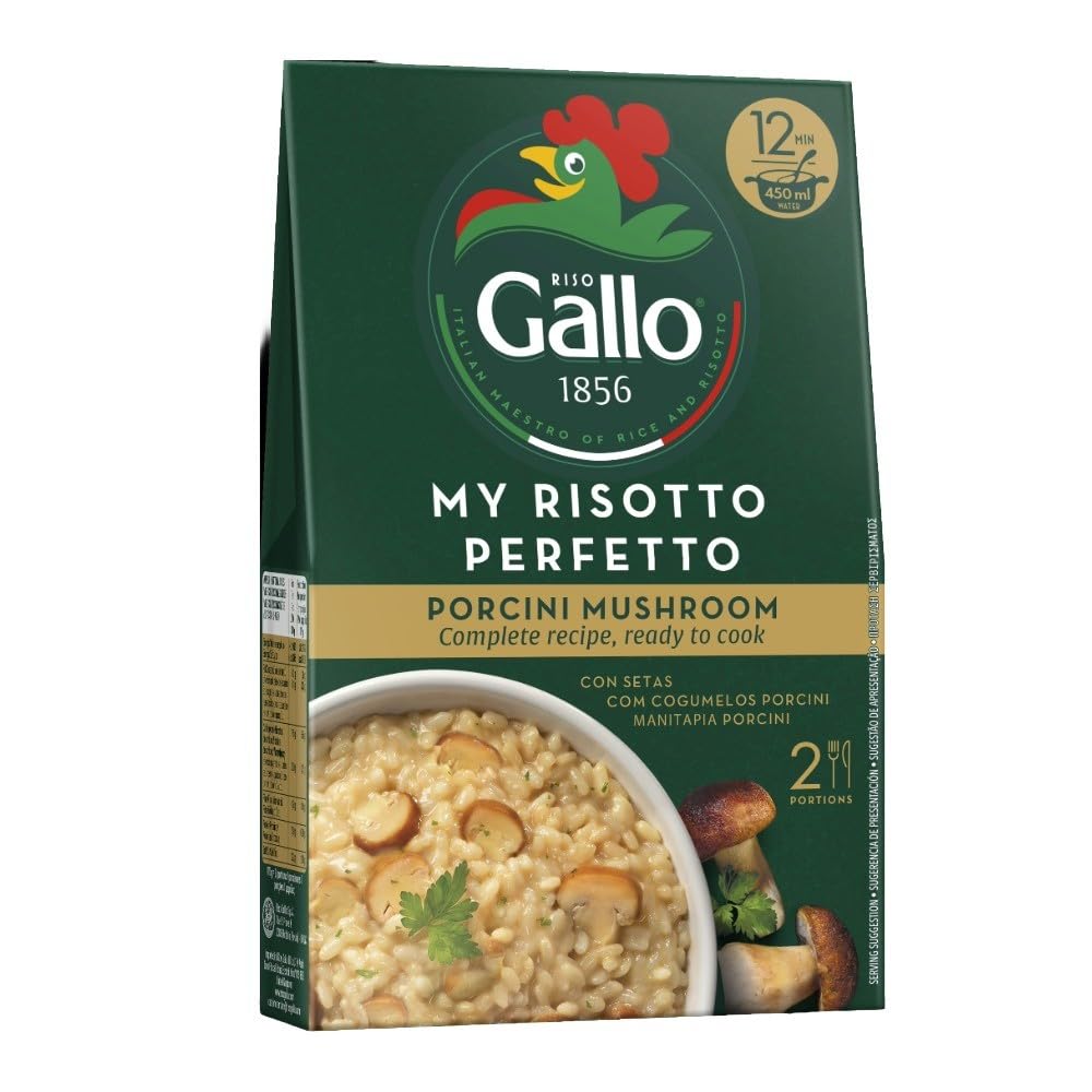 Riso Gallo My Risotto Perfetto Vegan Porcini Mushroom Ready-to-Cook Rice Mix | 175g Pack of 6 2