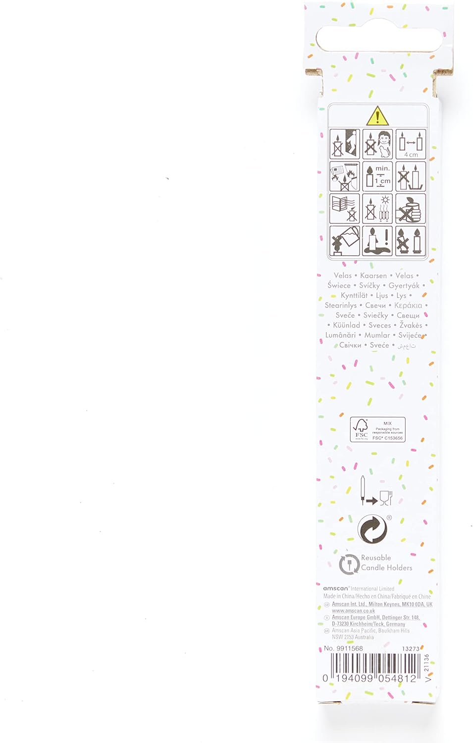 Amscan 9911570 Rose Gold Tall Skinny Cake Candles - 16cm, 10 Pack 2