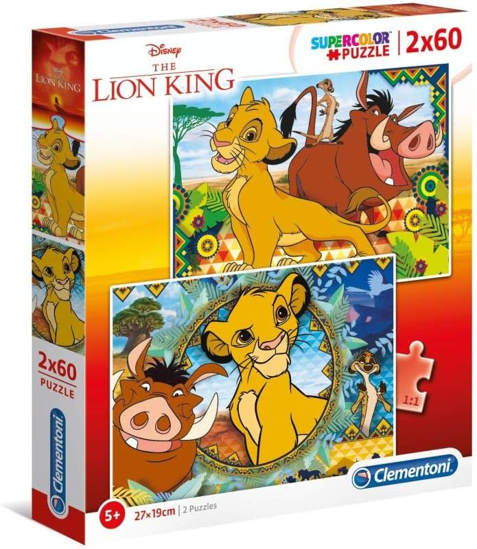 Clementoni SuperColor Disney Lion King 2 x 60-Piece Puzzle - Educational Kids Puzzle for Ages 5+