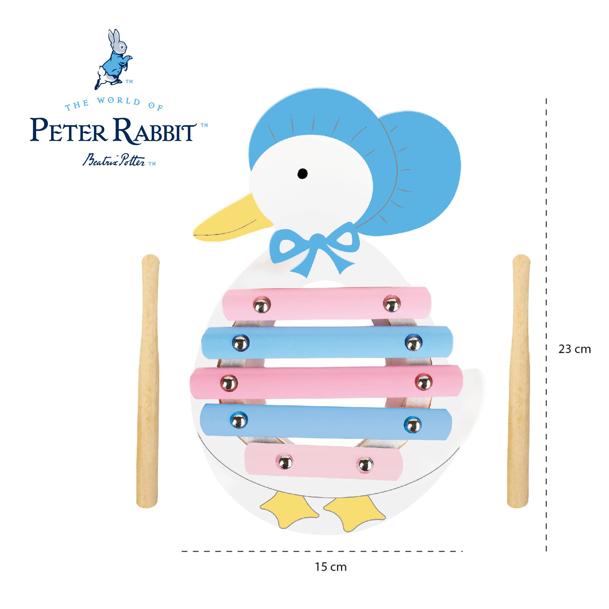 Jemima Puddleduck Wooden Xylophone - Musical Toy for Toddlers 3+ Years 2