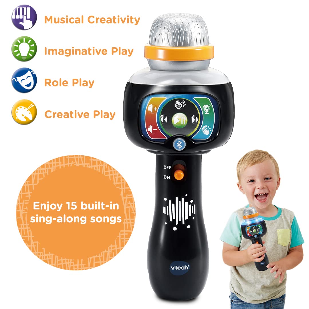VTech Singing Sounds Microphone - Bluetooth Connectivity | 15 Songs | Voice Changer | Ages 2+ 3