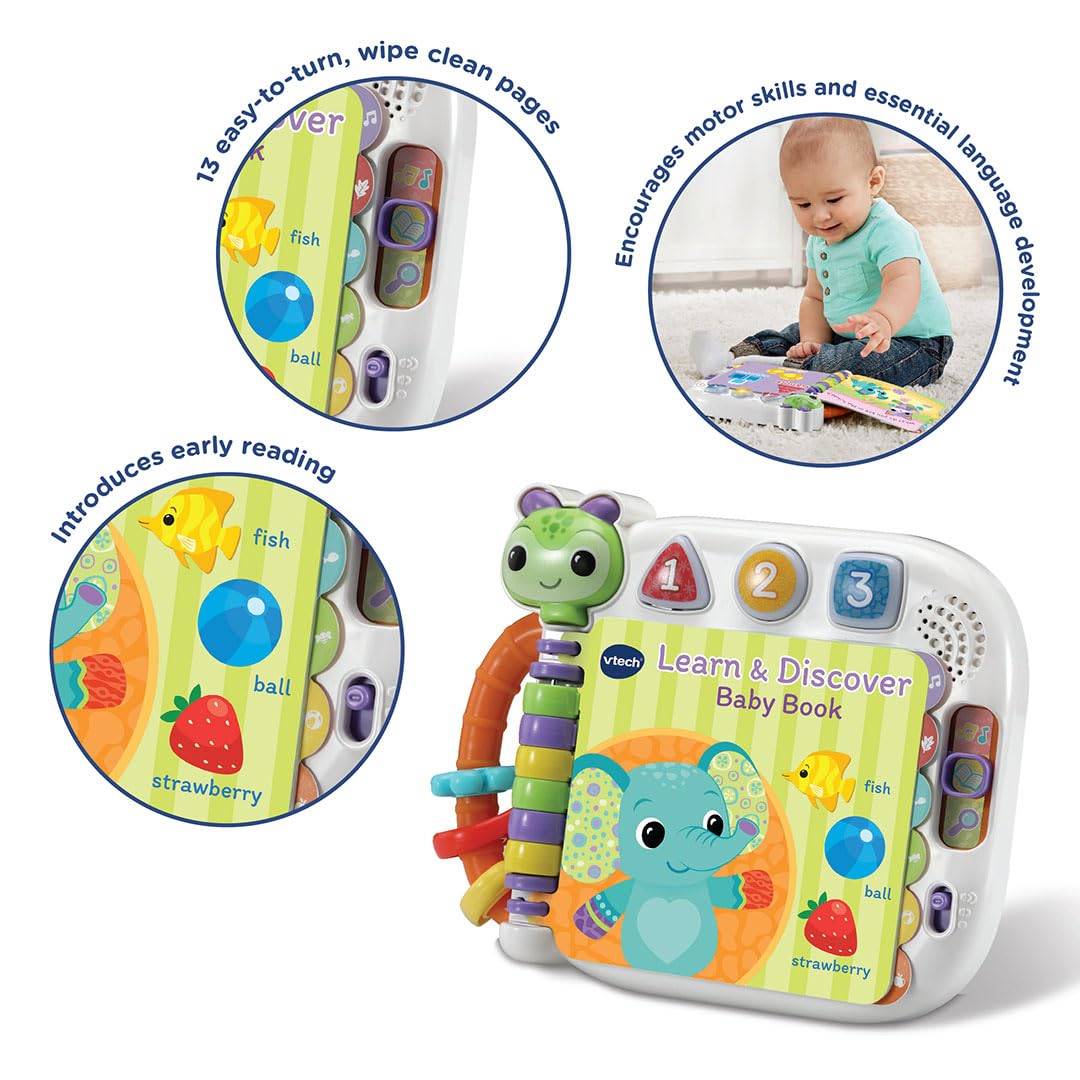 VTech Baby Learn and Discover Baby Book - Interactive Learning with 3 Modes | Ages 6 Months to 3 Years