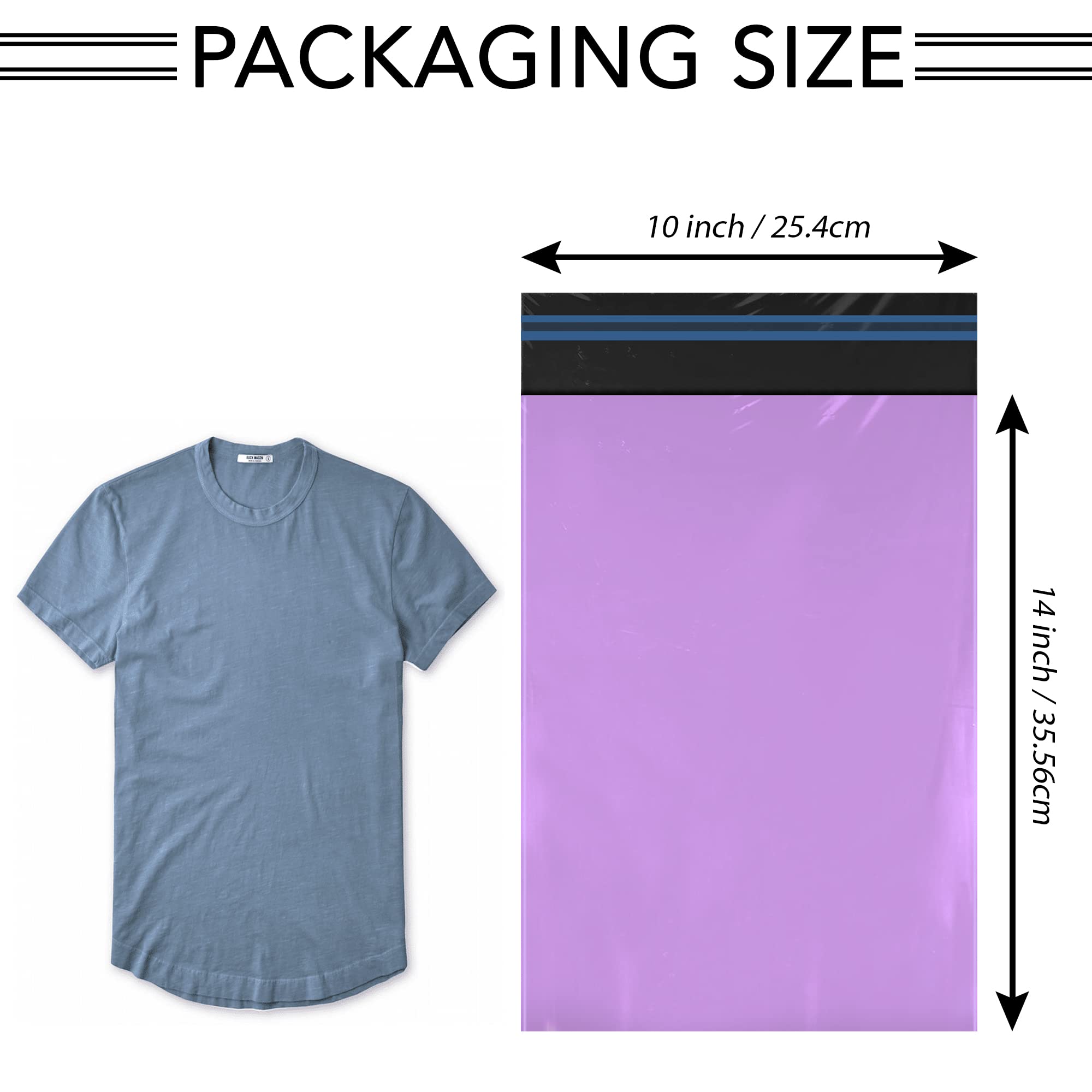 iSOUL Mailing Bags - 50 Pack Purple Poly Postal Bags | 2 Sizes (10x14" & 12x16") | Self-Seal 5