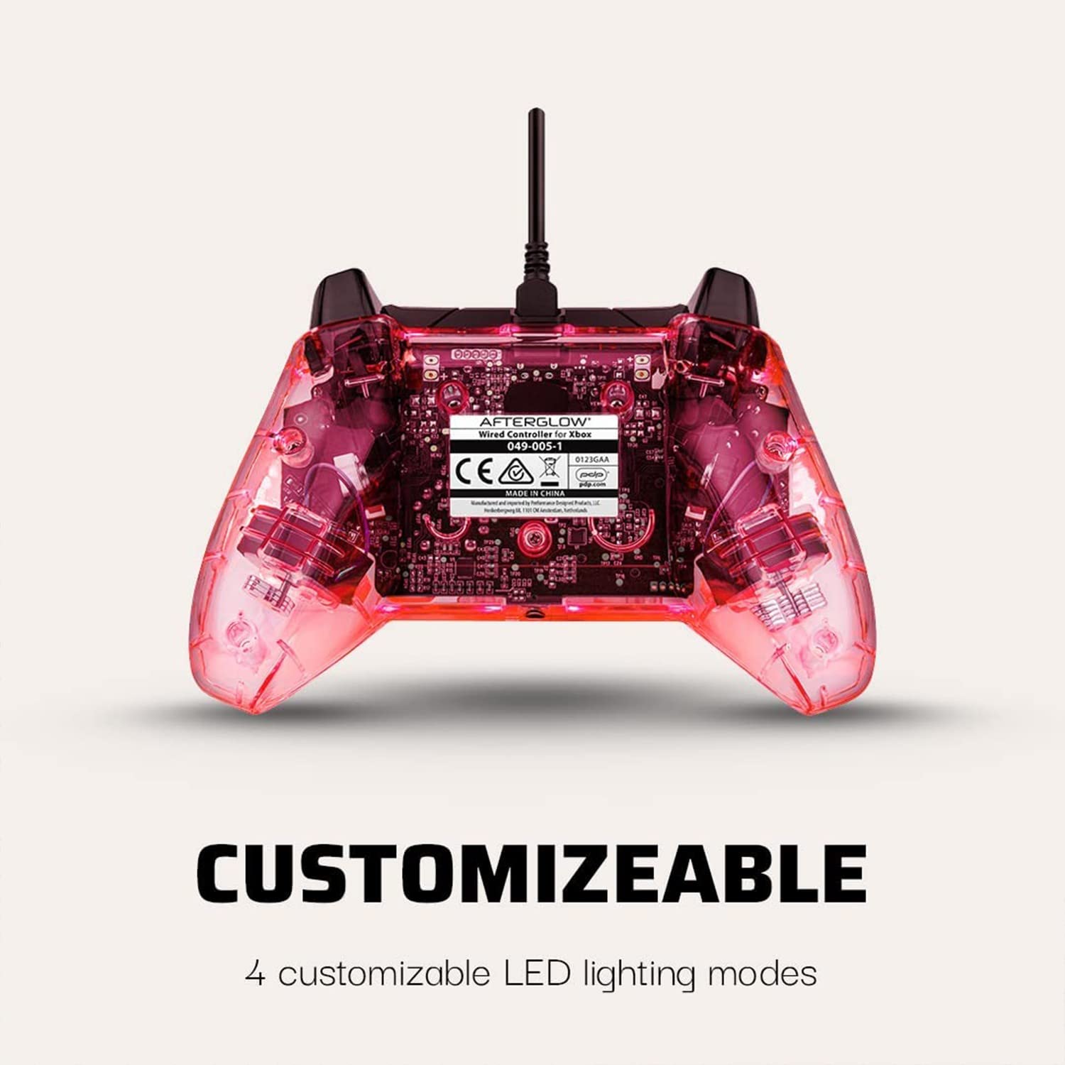PDP Afterglow LED Wired Game Controller - RGB Lighting - Audio Controls - Dual Vibration - Xbox Series X|S, Xbox One, PC