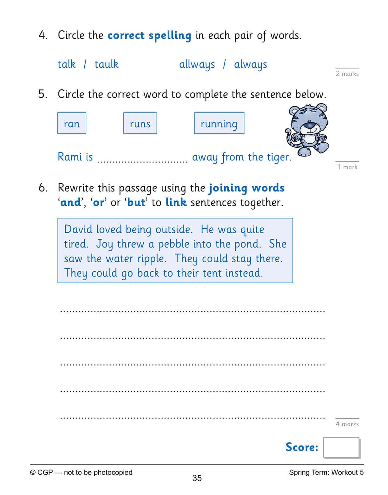 CGP Books KS1 English 10-Minute Weekly Workouts - Year 2 | Ages 6-7 | 88 Pages 3