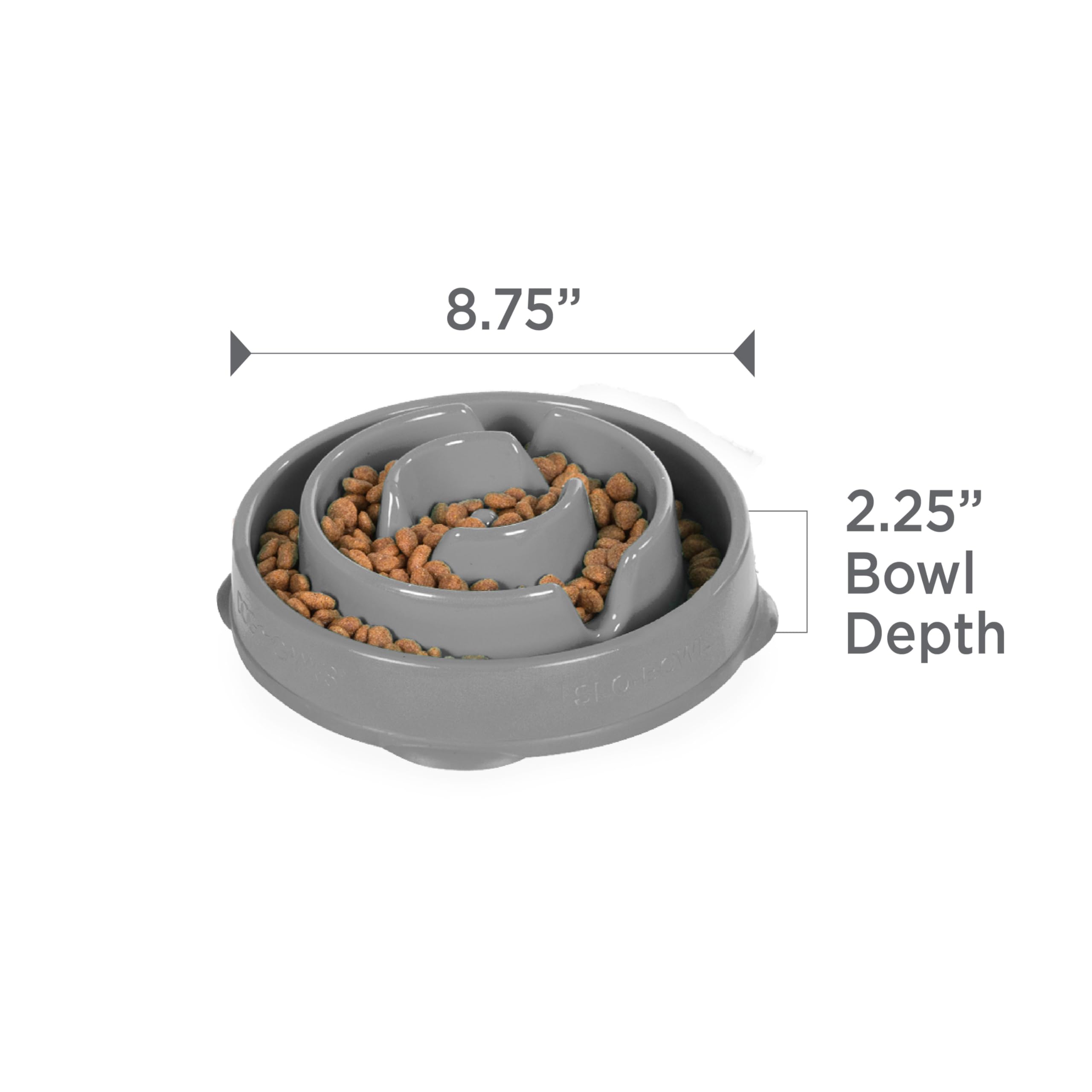 Outward Hound Slow Feeder Dog Bowl - Reduces Bloat, Improves Digestion | Medium, Grey 7