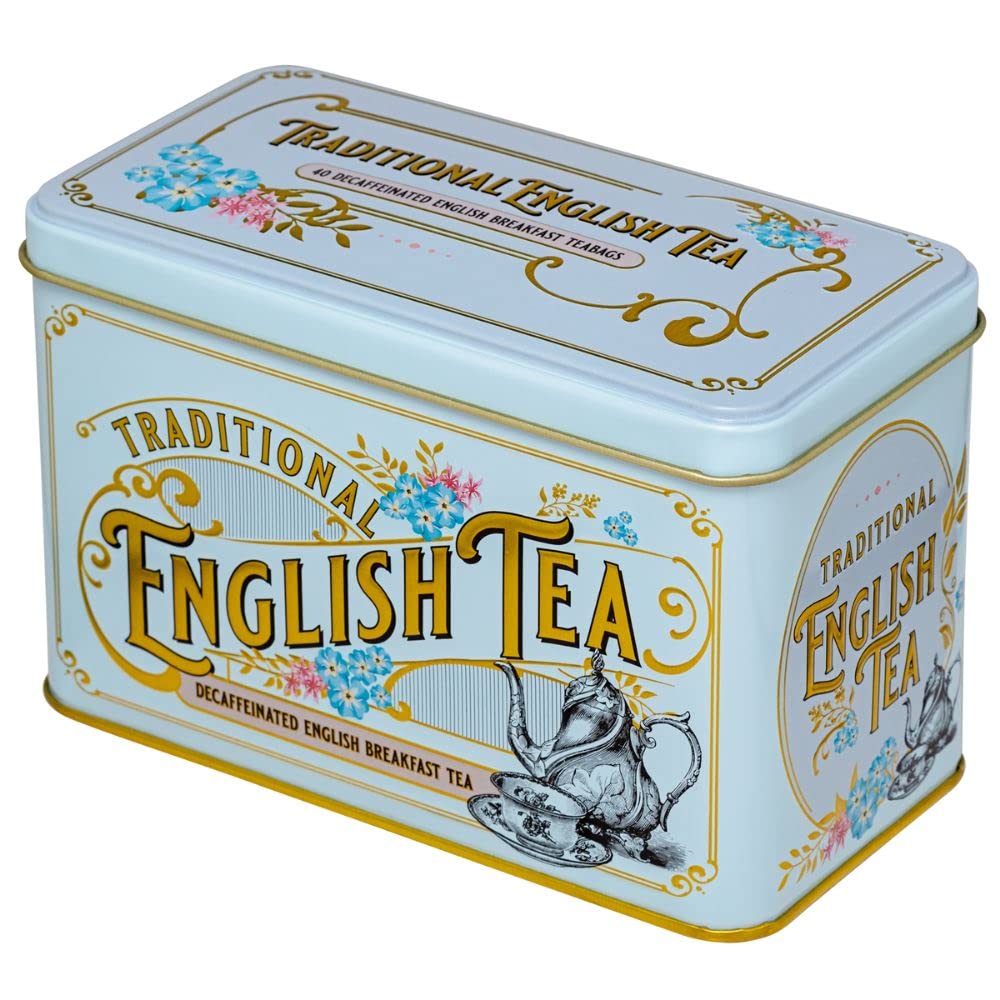 New English Teas Vintage Victorian Decaffeinated English Breakfast Tea Caddy - 40 Foil-Wrapped Teabags 5