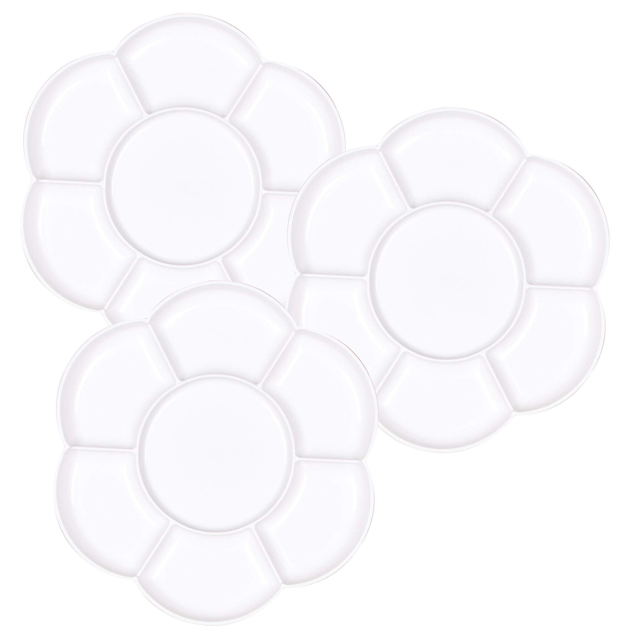 Baker Ross Flower Paint Palettes with 7 Wells - Pack of 3, White Plastic, 17cm 4