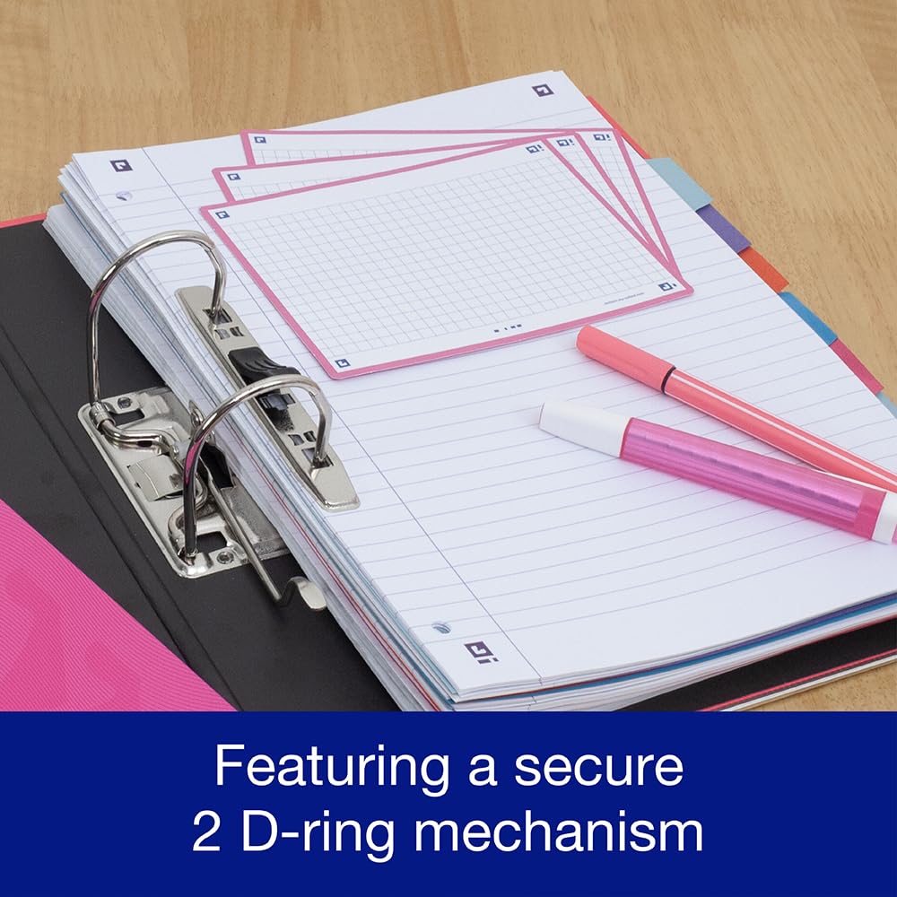 Oxford Premium A4 Lever Arch File, Pink Single Folder, Heavy Duty 5
